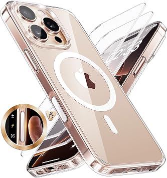 JUESHITUO iPhone 16 Pro Max Case, Ai Camera Control Cover, No Delay, Clear, No Yellowing, 2X Screen Protection, MagSafe Charging Compatible, Popular, Shockproof, US Military MIL Standard, Durable, SGS