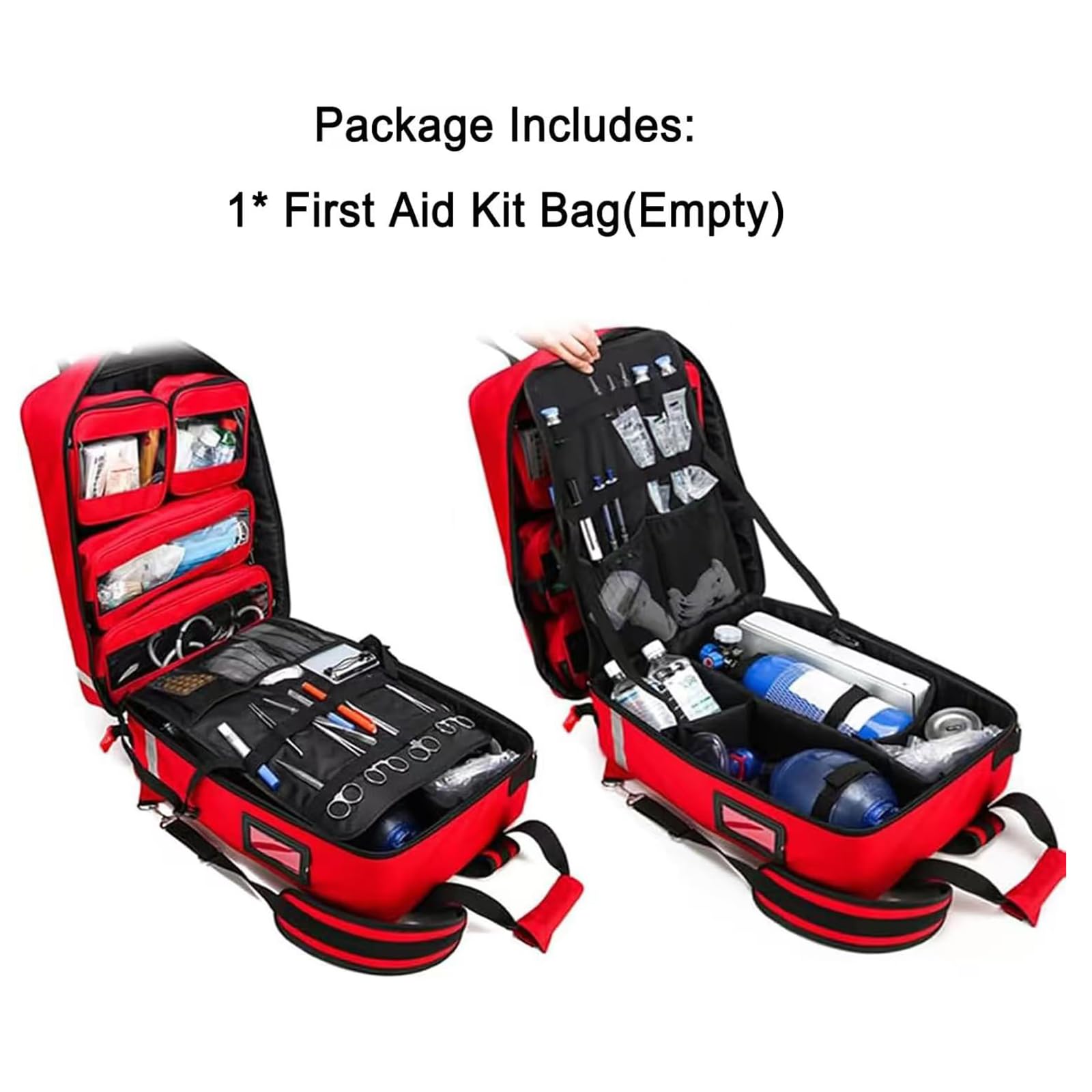 Bolsa Médica Con Ruedas, Bolsa De Primeros Auxilios Portátil, Con Carrito Desmontable Y Banda Reflectante Nocturna, Para Técnicos De Emergencias Médicas, Servicios Médicos De Emergencia Y Paramédicos