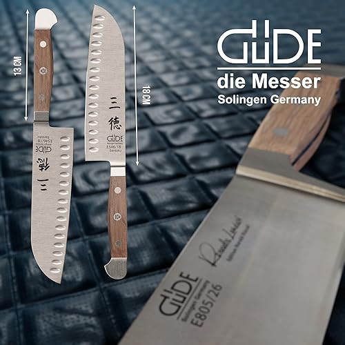 Miniatura 2 de Güde Serie Alpha Barrel Oak - Cuchillo Santoku de 7 pulgadas - Fabricado en Solingen, Alemania desde 1910 - Madera de roble rara, más de 80 años de
