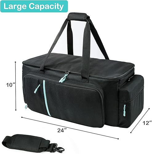 Miniatura 5 de Dj Cable Bag - 24 bolsas grandes para archivos de cables de DJ, estuche organizador de cables de DJ, bolsa de viaje para equipo de DJ para