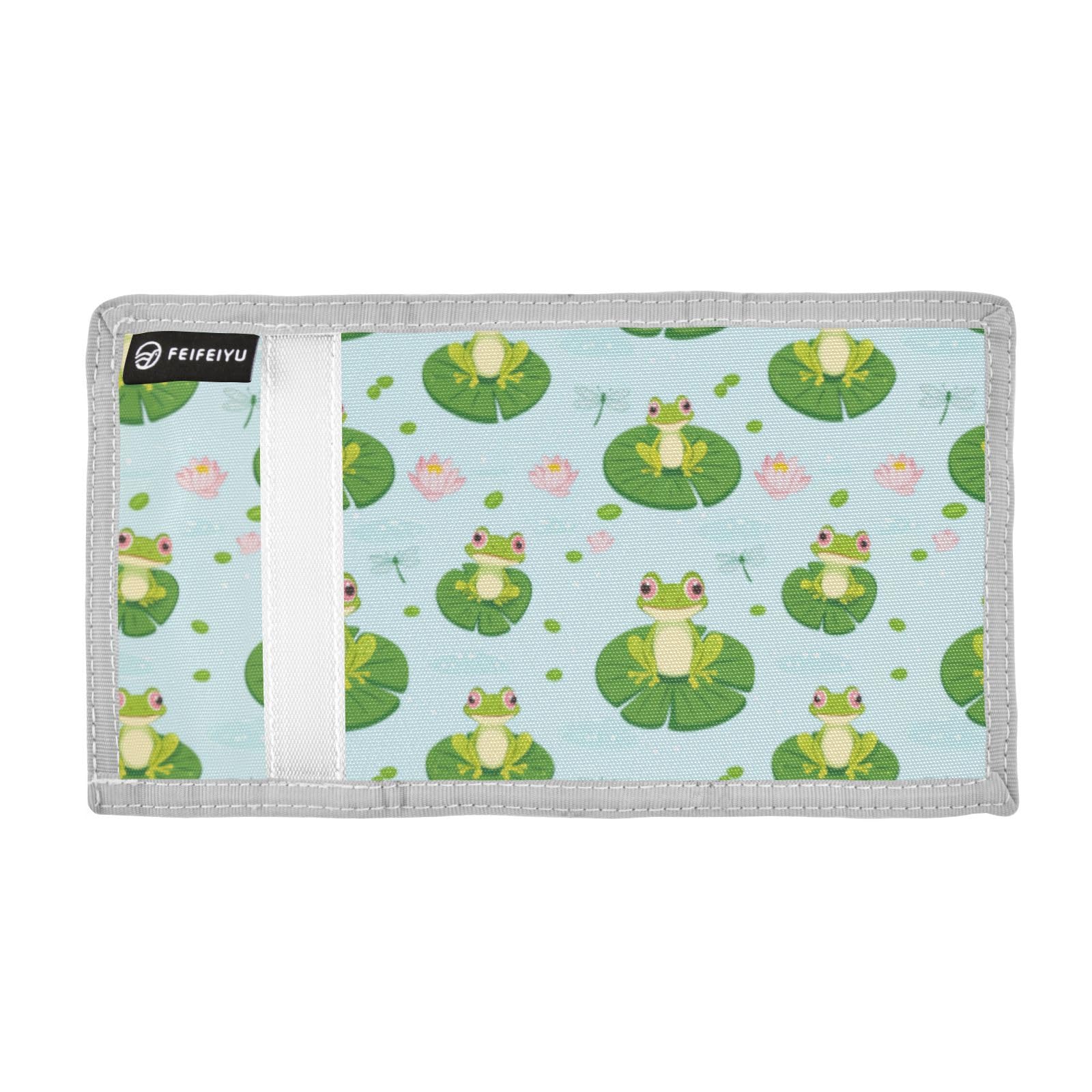 Wusikd Cartoon Frogs Kids Wallet for Boys Girls Cute Toddler Trifold Wallet Novelty Wallet for Teens Women Men