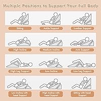 Vista 6 de GORELAX Juego de almohadas de cuña para cama, 4 cojines ajustables de espuma viscoelástica para reflujo ácido, anti ronquidos, almohadas