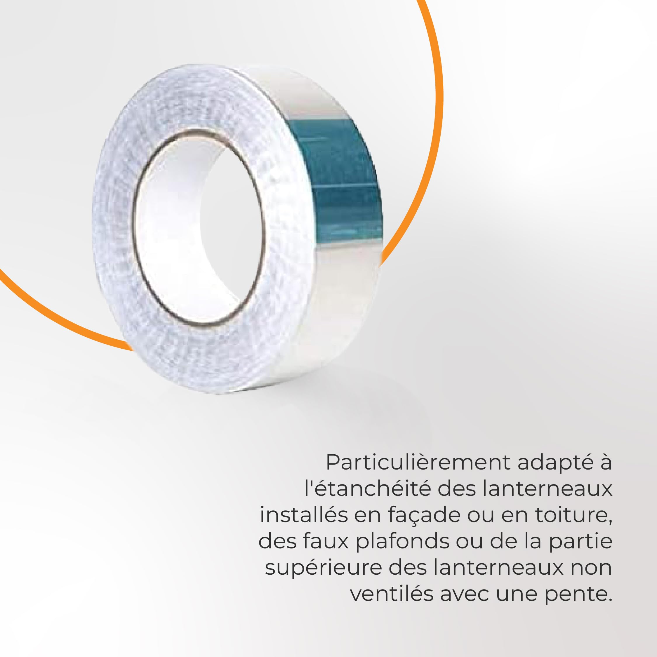 Ruban Adhésif en Aluminium perforé - Pour Sceller les Plaques en Polycarbonate - Empêche la poussière et l'humidité de pénétrer - 62 mm x 50 ml