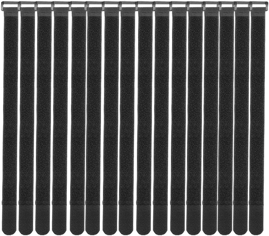 [16 Pack] Cable Straps 18 inch, Reusable Fastening Cable Ties Set, Adjustable Multipurpose Hook and Loop Securing Cinch Straps for Cord Management (1 inch Wide) by Tangser