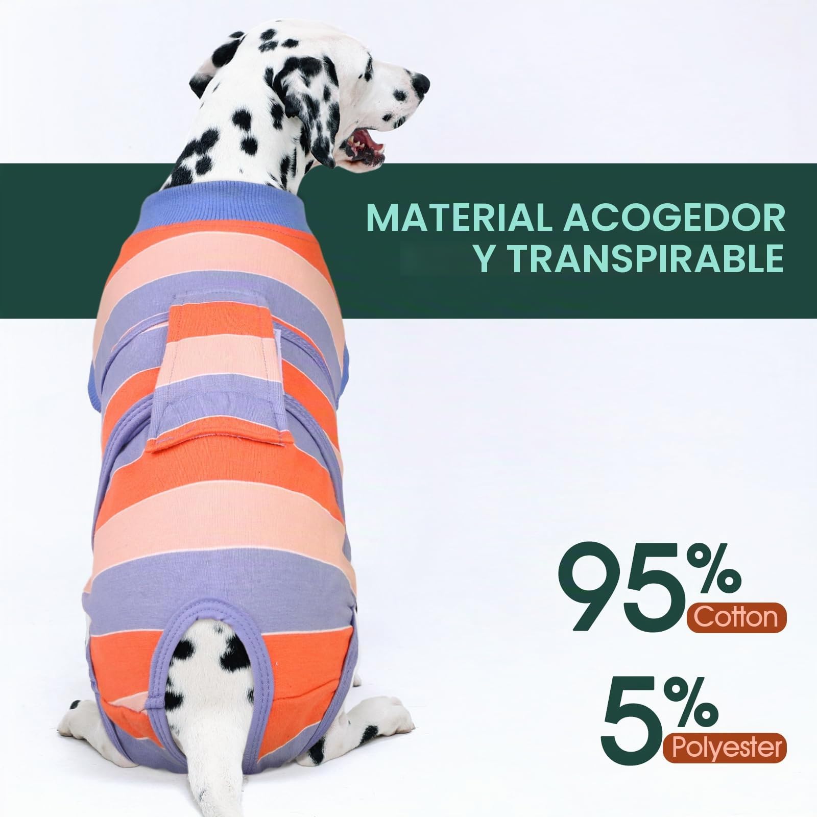 Kuoser Traje de Recuperación para Perros Después de la Cirugía, Camisa Postoperatoria para Mascotas, Protector de Heridas Abdominales para Perros, Traje Quirúrgico Médico para Cachorros, XS-XXL