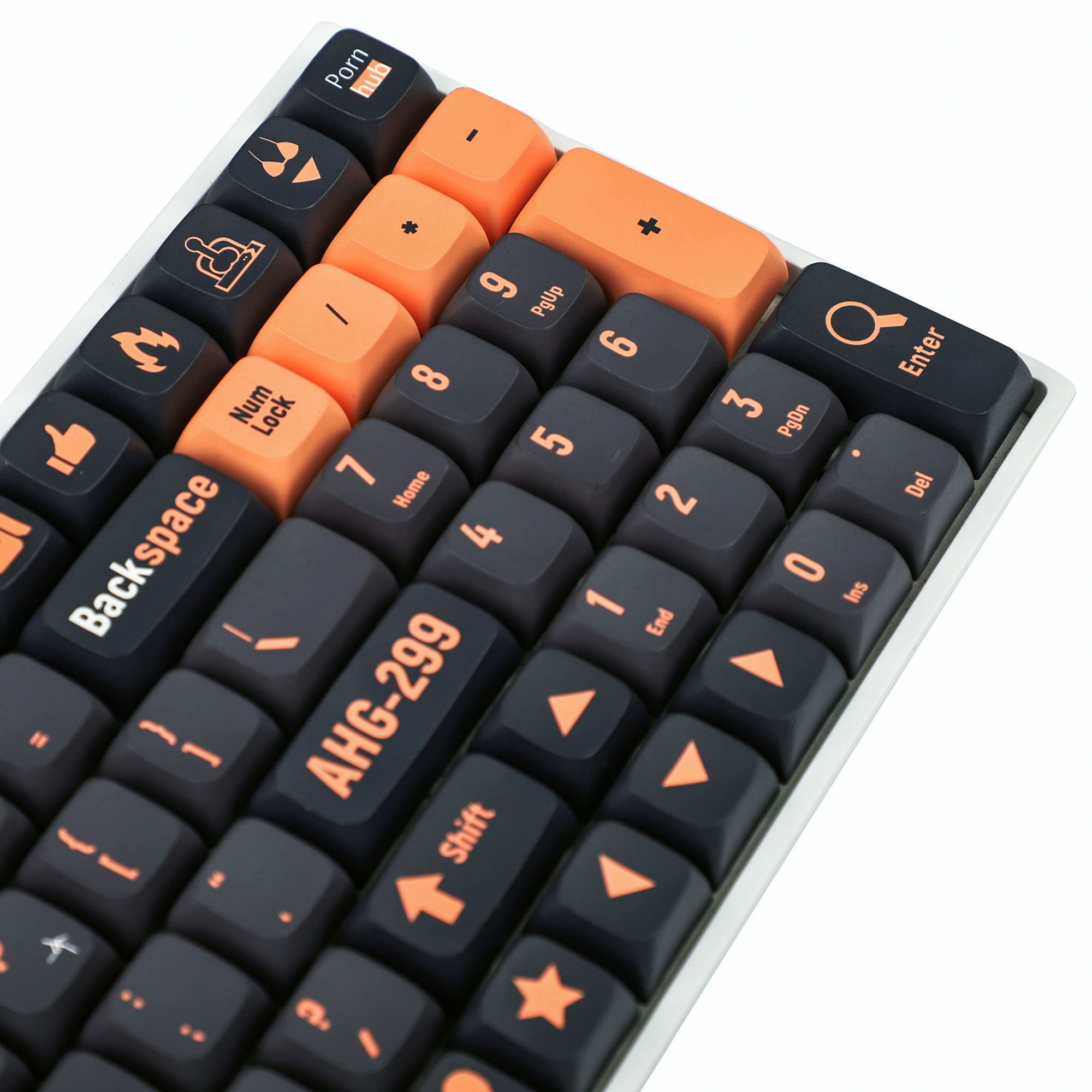 YMDK 136 Copricerchi PBT per adulti ZDA simili a XDA Keycap Dye Sub per MX Keyboard 104 87 GK61 96 84 GK64 68 Tappi per tasti (136 adulti)