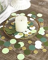 Vista 4 de Decoración de mesa de dispersión de confeti verde con purpurina dorada para decoración de mesa de papel sorpresa, manualidades, suministros