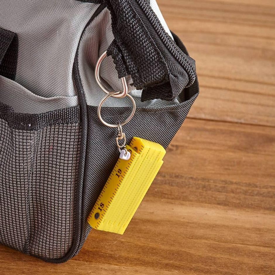 Miniatura 4 de Mini regla de llavero - Herramienta de medición portátil plegable - Juego de 2, amarillo