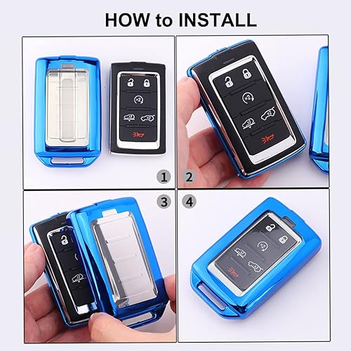 Miniatura 4 de Funda para llavero para Jeep Grand Cherokee Grand Wagoneer 2021 2022, TPU suave sin llave, soporte remoto de entrada sin llave, protector de piel