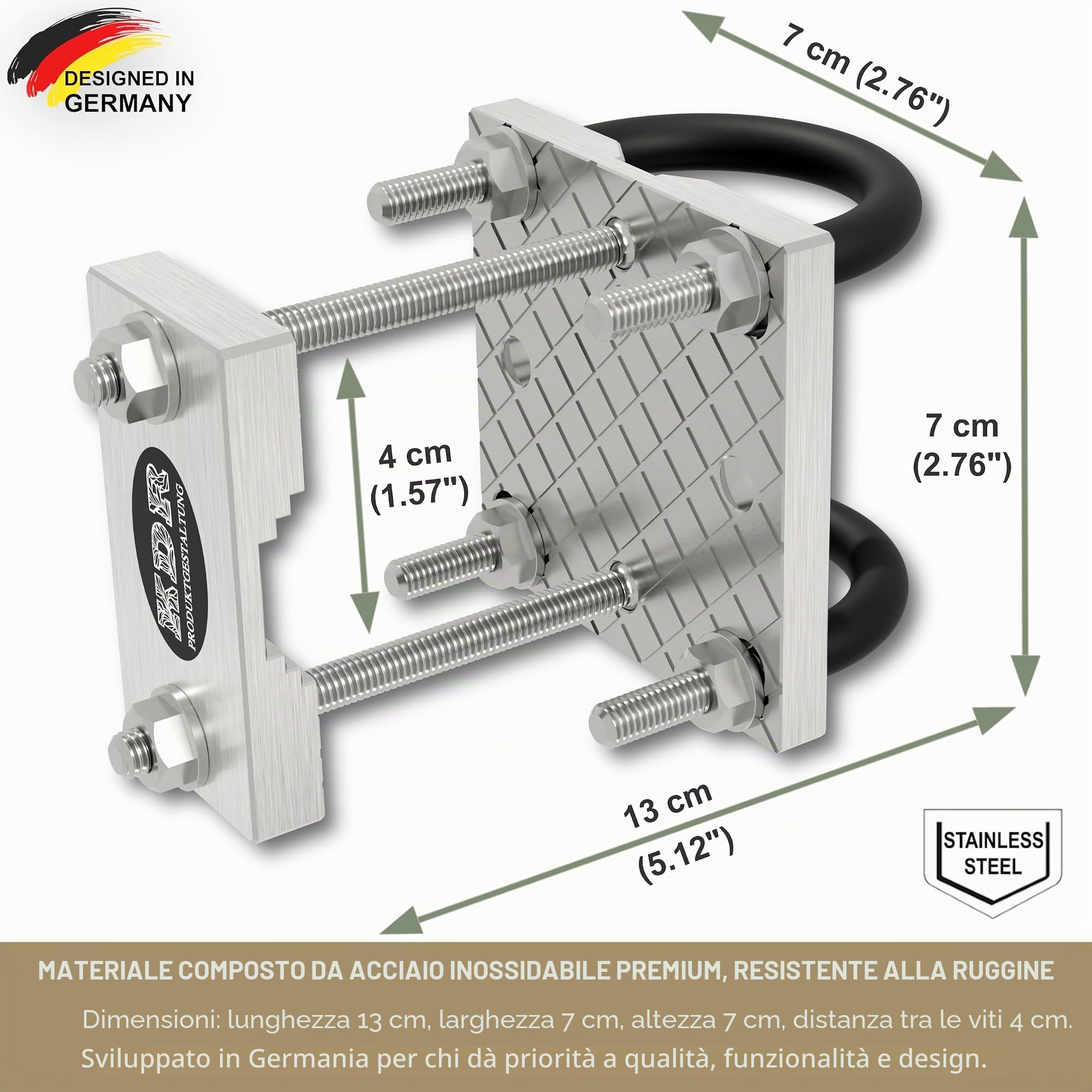 Supporto per ombrellone in acciaio inox per ringhiere di balconi rotondi e quadrati Supporto per ombrellone Supporto per ombrellone da balcone Staffa stabile per il fissaggio sicuro alla ringhiera