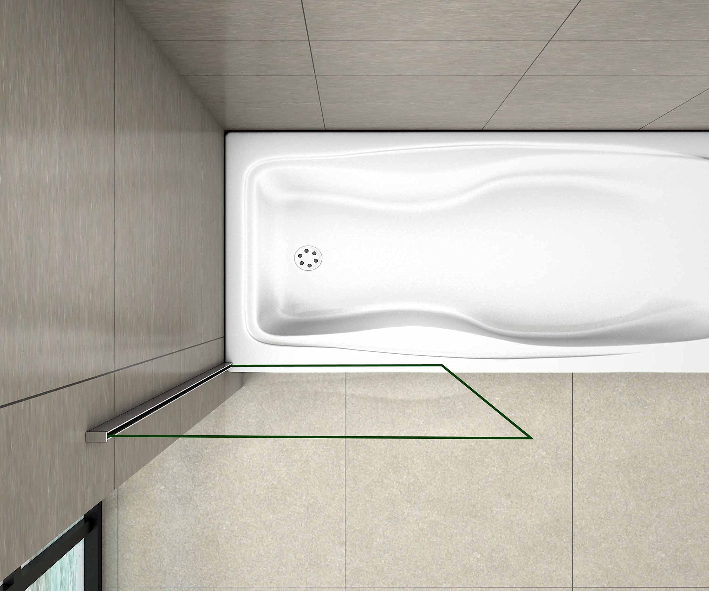 AICA pare baignoire fixé 70x130cm écran de baignoire en 5mm verre anticalcaire