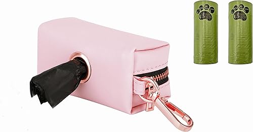 Juego de collar y correa para perro Cuero vegano suave y fácil de limpiar con hebilla de metal de oro rosa para perros pequeños medianos y grandes