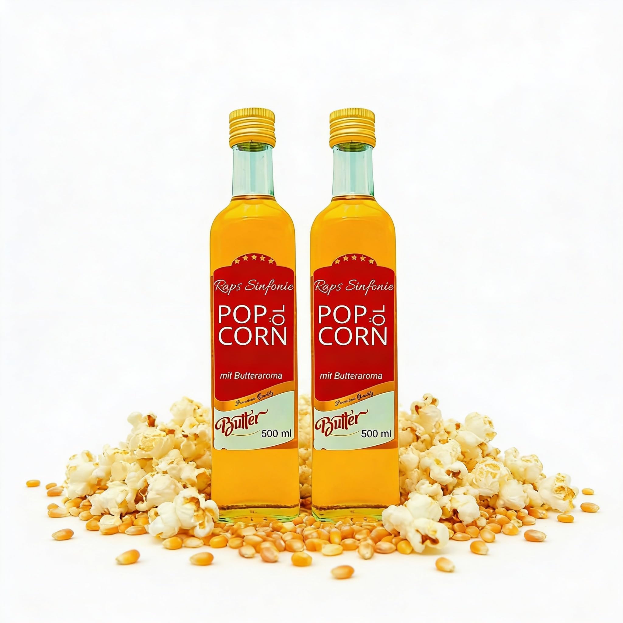 Hopser Food Fun 1 litrowy olej do popcornu o delikatnym naturalnym smaku masła i praktycznym dzióbku