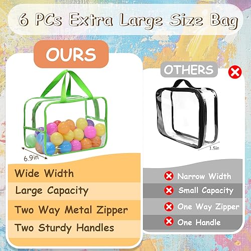 Miniatura 5 de 6 paquetes de bolsas de almacenamiento de juguetes extra grandes, 12.6 x 9.25 x 6.9 pulgadas, bolsas organizadoras de juguetes impermeables