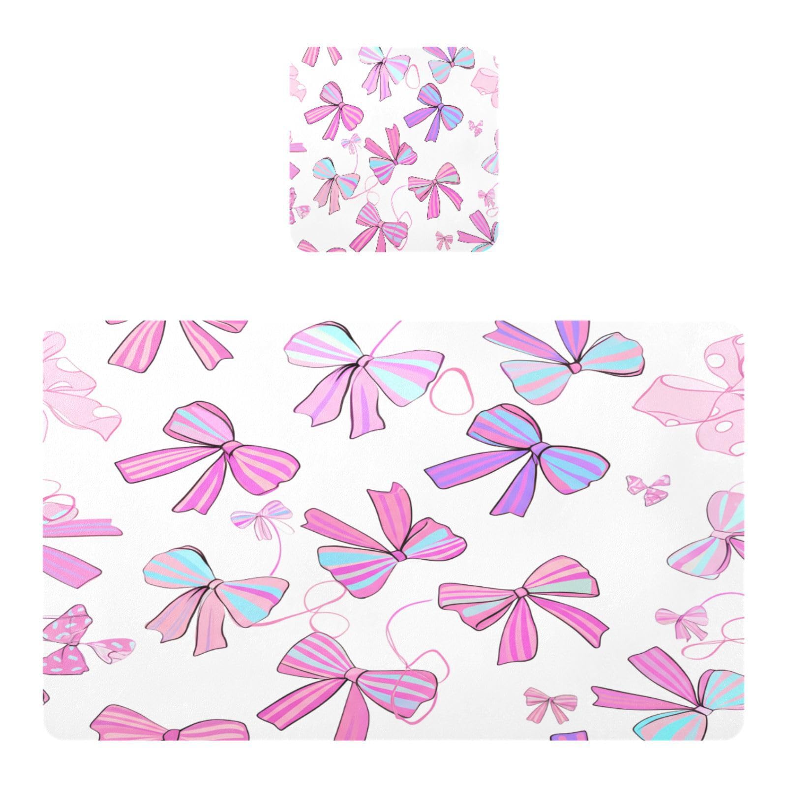 BURSTDDY Bows Placemat Waterproof Place Mat for Dining Table