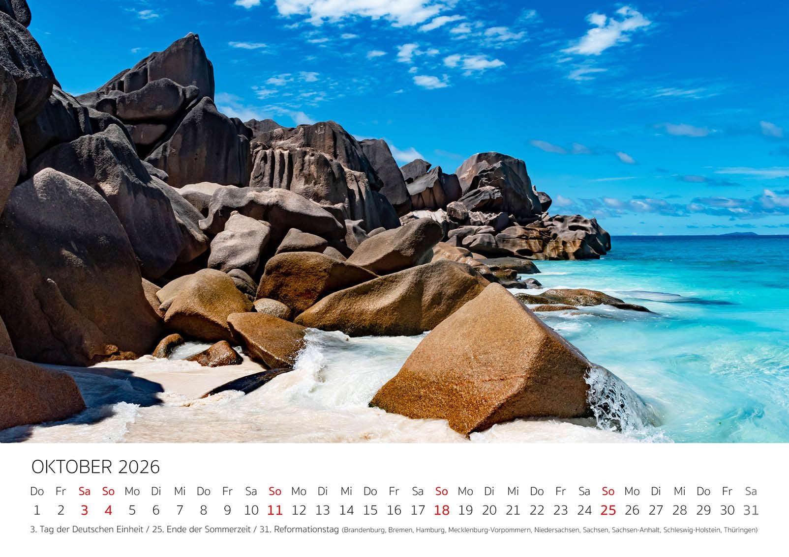 Edition Seidel Premium Kalender Seychellen 2026 Format DIN A3 Wandkalender Afrika Inseln Victoria Traumstrände Lagunen Riffe