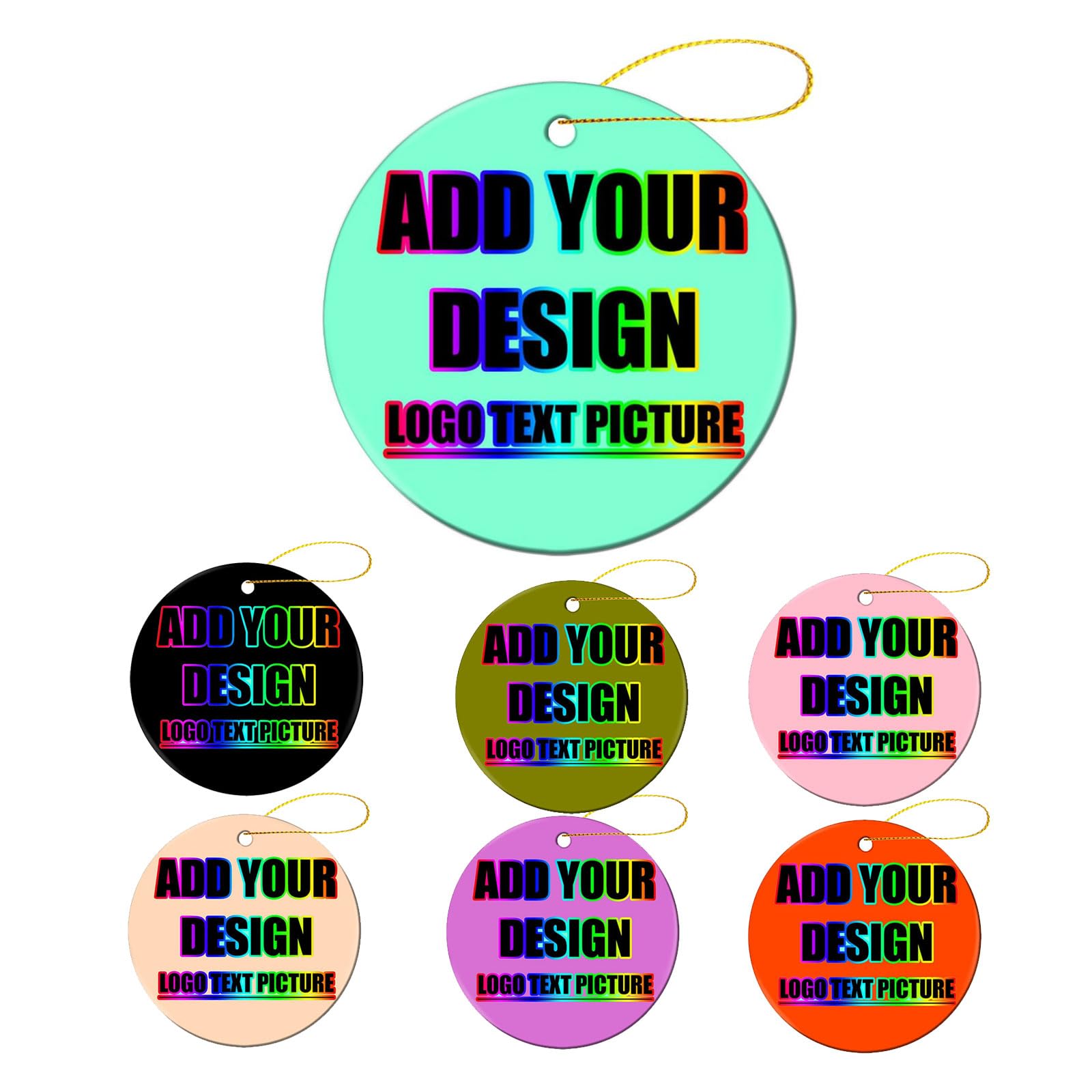 Custom 2025 Ceramic Christmas Tree Ornaments Hanging Ornament Add Your Photo Text Logo Gift for Family Christmas Decoration Style01