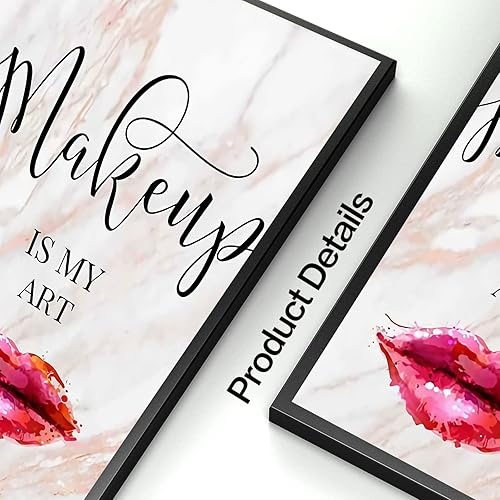 Miniatura 4 de Recrtain Lienzo de maquillaje para pared, diseño de pestañas, cejas, labios, imágenes, decoración de pared, salón de belleza, arte de pared, póster