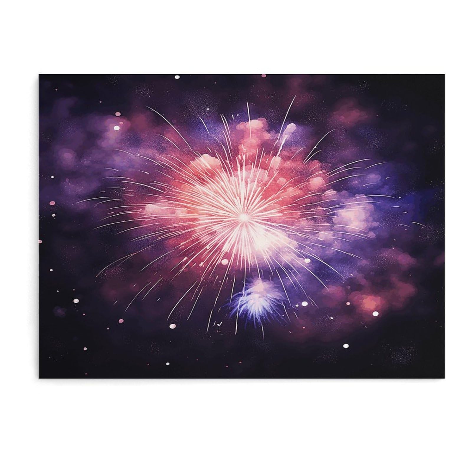 Fodpand Unframe-Style Exploding Fireworks Bathroom Wall Art Canvas Prints, Artwork For Walls For Living Room Hallway Stair Office Wall Decor, Pictures Home Decor 15.7X11.8 Inch