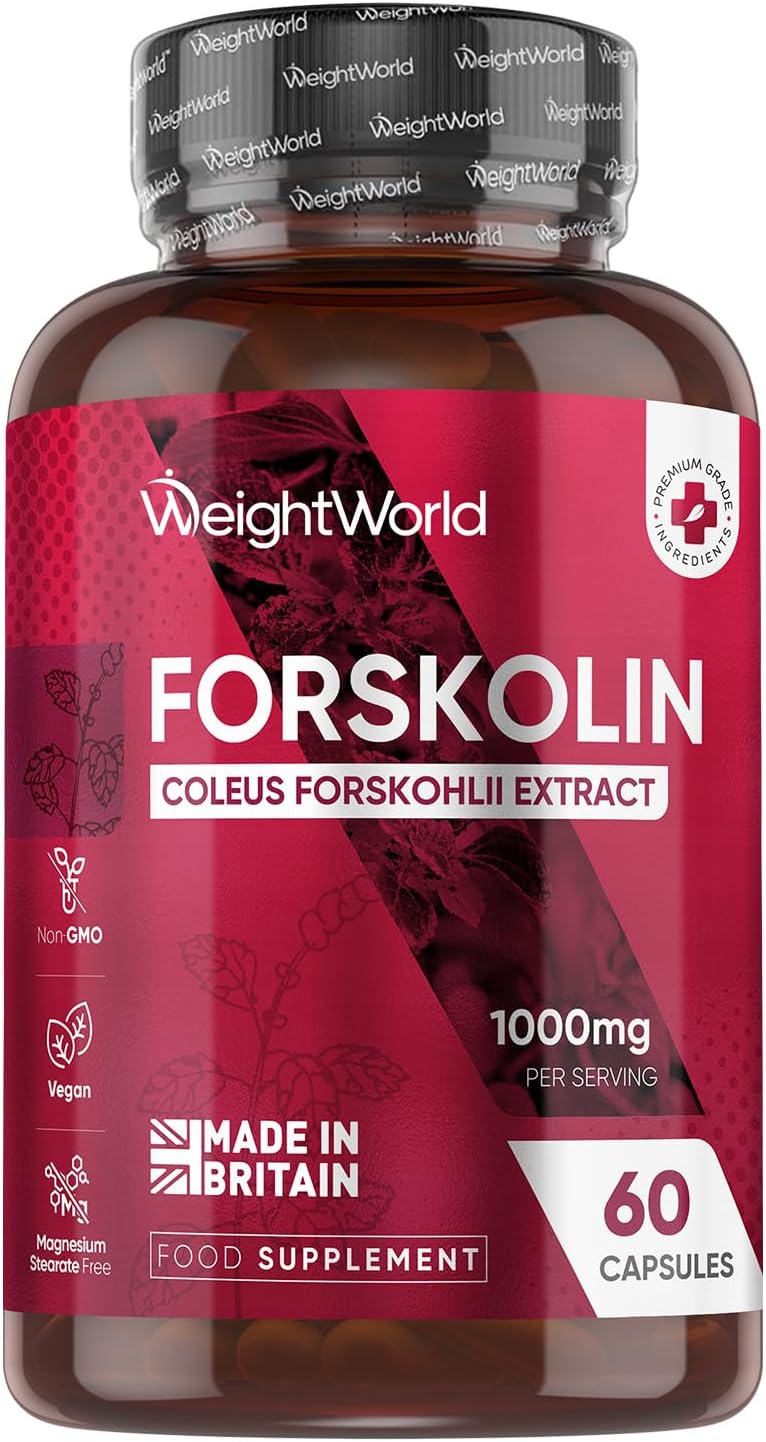 Forskolin Capsules 1000mg - 60 Vegan Capsules - Coleus Forskohlii Extract - Suitable for Keto & Low-Carb Diets - Allergen-Free & Non-GMO - Forskolin Supplement for Men & Women