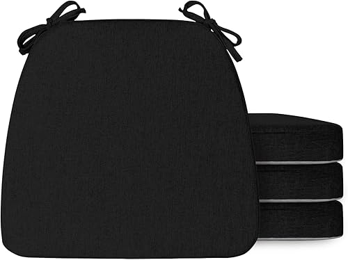 Vista 29 de Juego de 4 almohadillas para sillas de comedor con lazos, cojines de asiento de cocina de madera para sillas, espuma 40D, antideslizante para Beige