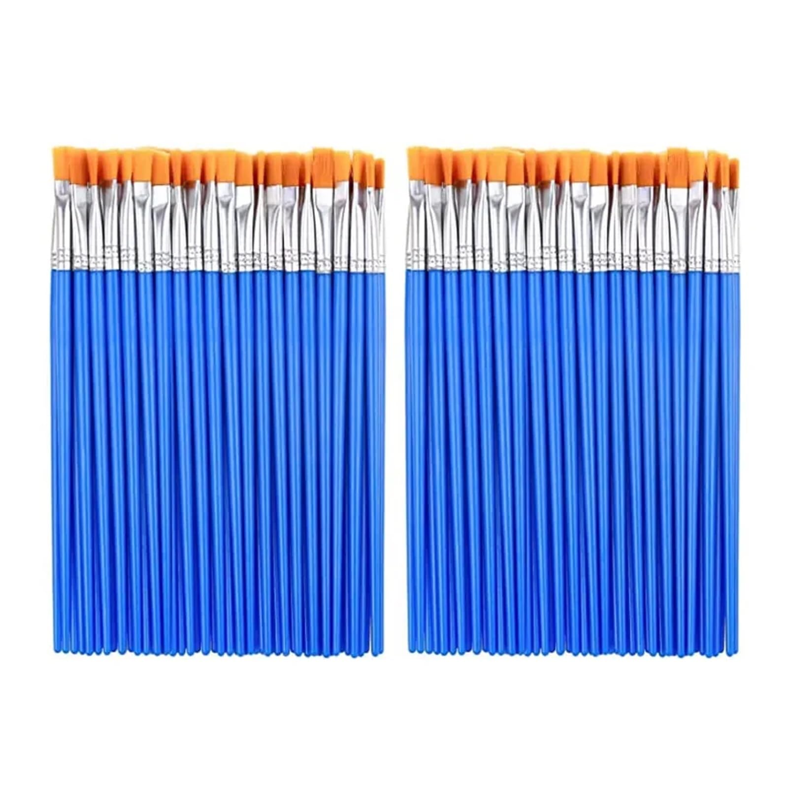 Pinselset 100-teiliges Pinsel-Set for Kinder mit flachen, runden, Spitzen Pinseln for Basteln, Aquarell, Ölgemälde(Flat 100pcs)