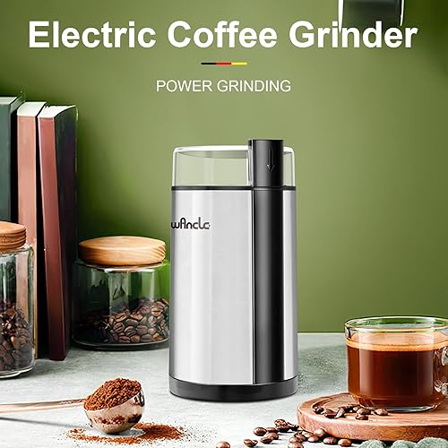 Miniatura 6 de Wancle - Molinillo de café eléctrico, molinillo de especias silencioso, molinillo de café de un solo toque para granos, especias y más, con cepillo