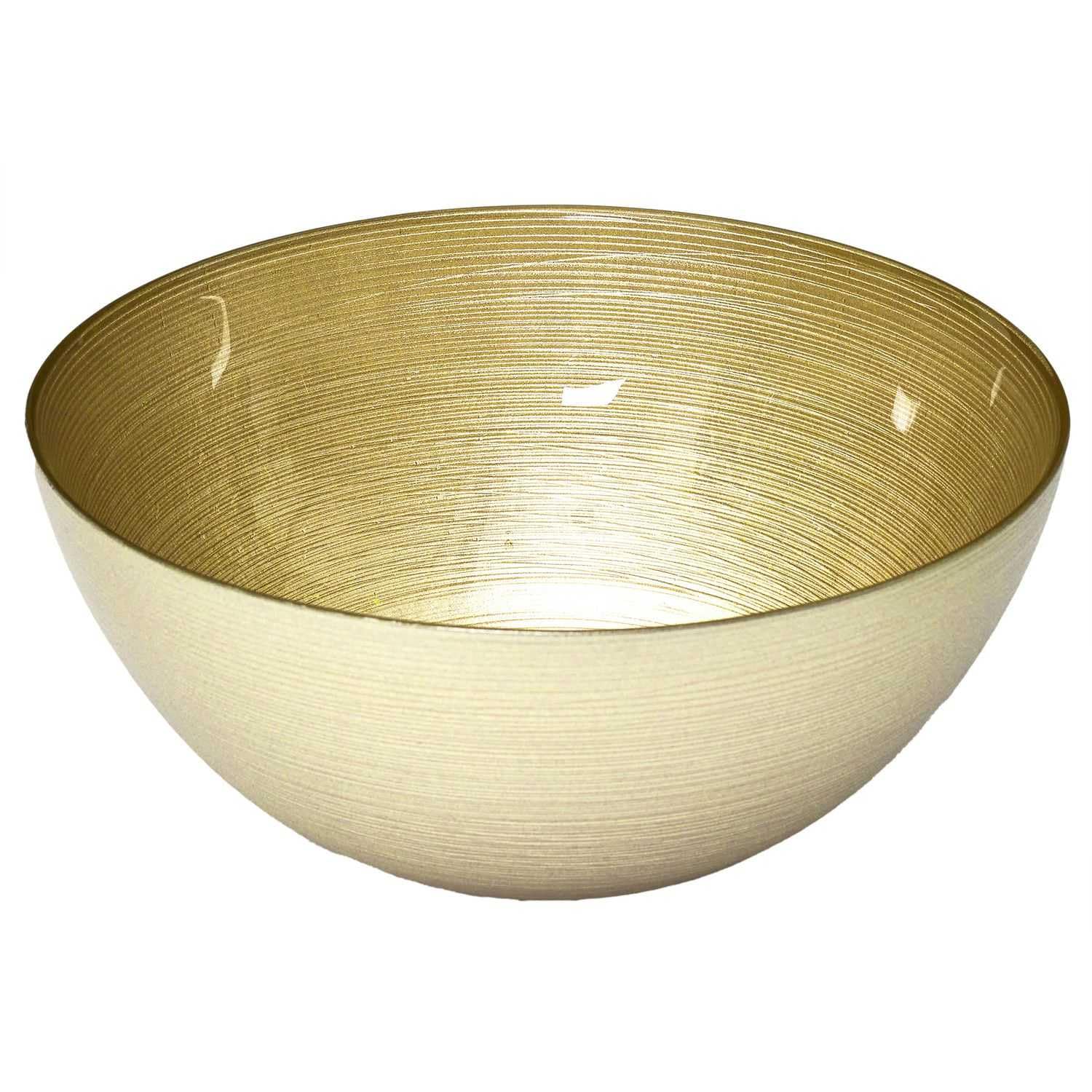 HOME DECO FACTORY, KA6220 Elegant Gold Glass Salad Bowl, Perfect for Serving Salads and Various Dishes, Ideal for Receptions and Dinners, Easy to Maintain, D28 cm, Gold
