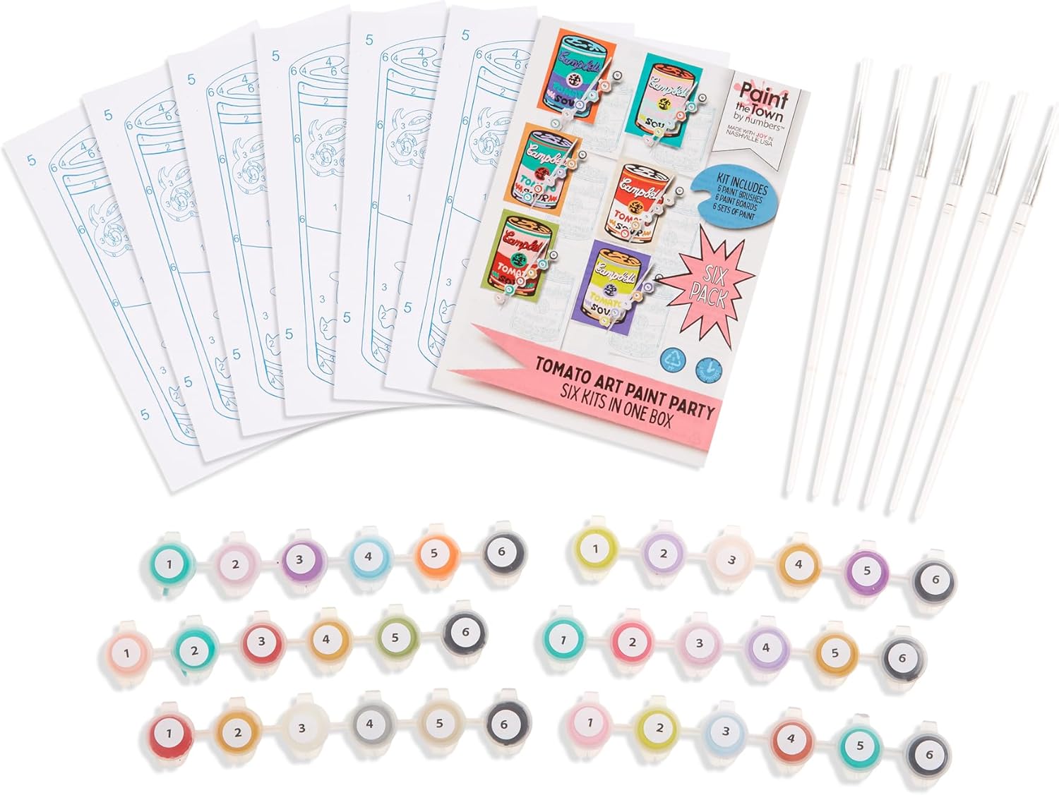 Tomato Soup Can WarholInspired Paint by Number Party Pack