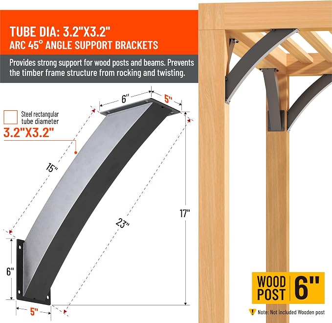 Soportes para pérgola 45 grados, paquete 8 unidades miniatura 2