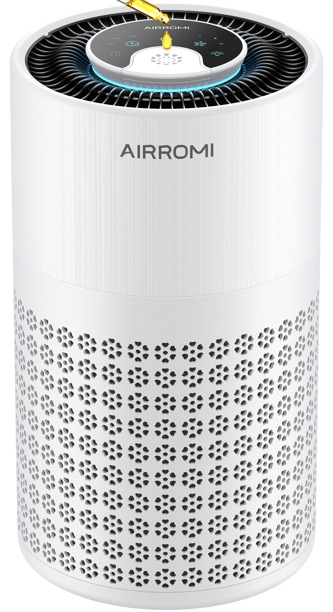 AIRROMI 空気清浄機 小型 28畳対応 360°循環浄化 省エネ アロマ対応 23dB静音 4段階風量 タイマー ナイトライト HEPA・活性炭複合フィル
