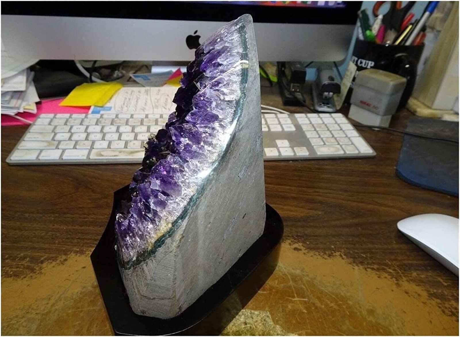 mineralien Steine Natürlicher Quarz Amethyst Cave Geode Kristall Probe Heilung kristall Steine deko (Size : 600g)