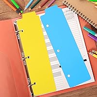 Vista 6 de STOBOK 5 unidades mini separador de carpetas a presión, 3 anillas, separador de cuadernos, carpetas de archivos coloridas, etiquetas de plástico
