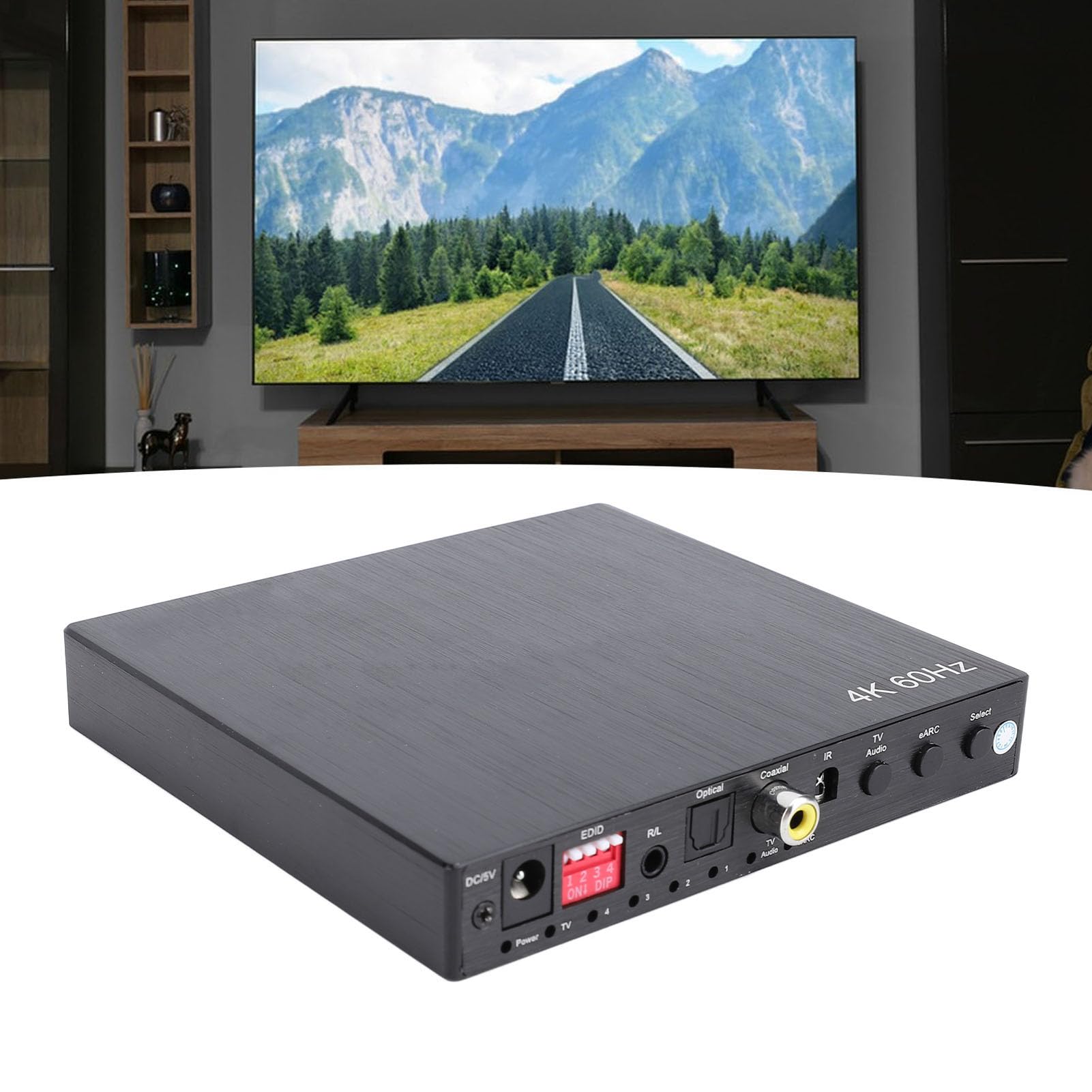 4K EARC HDMI 4x1, interruttore con supporto remoto IR EDID HDCP 2.2 4K 60Hz selettore di commutatore video, HDMI bidirezionale per cuffie L/R (UE)
