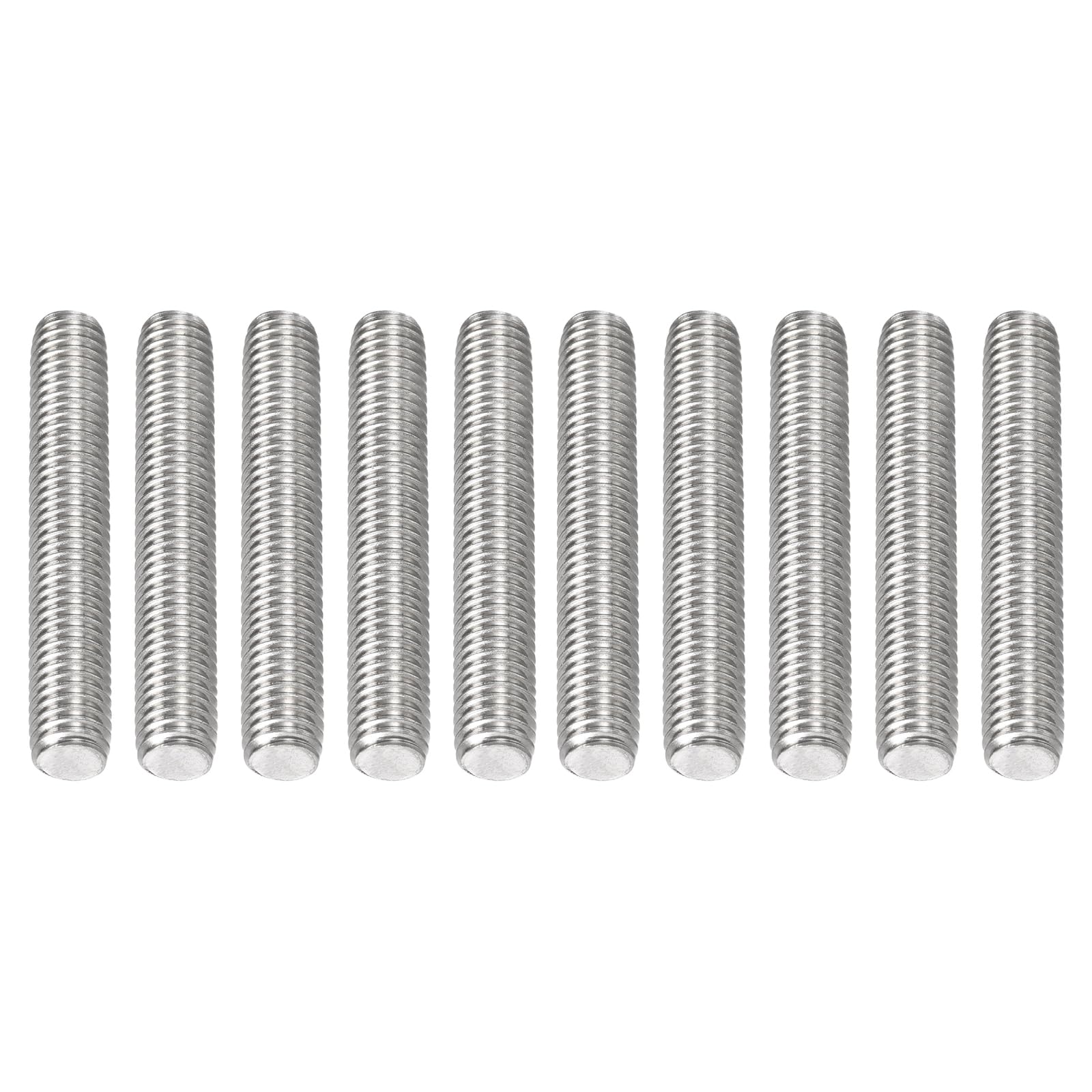 DTGN M8x1.25x50mm(DxPxL) Fully Threaded Rod, 10Pack, Good for Machinery, 304 Stainless Steel Right Hand Thread Rods Bar Studs