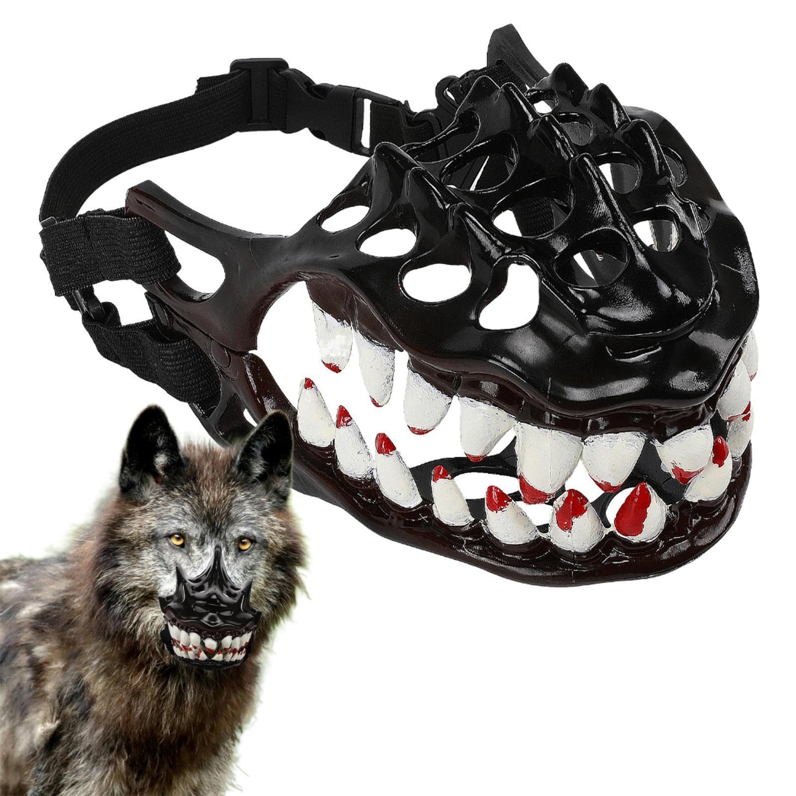 Scary Dog Muzzle With Teeth, Wolf Dog Costume With Large Teeth