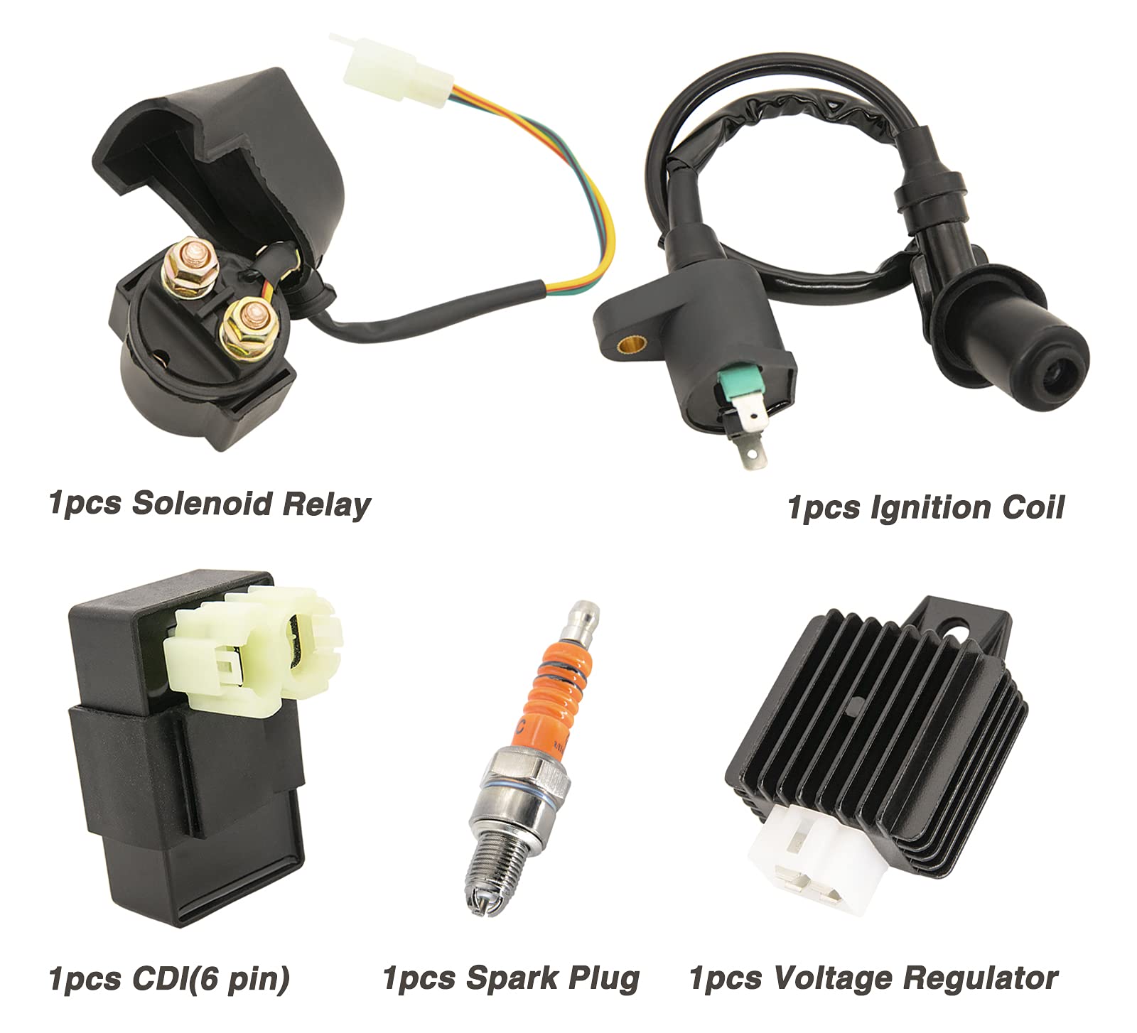 CDI Box 6 pin Ignition Coil Spark plug Relay Voltage Regulator for GY6 150cc Engine Scooter