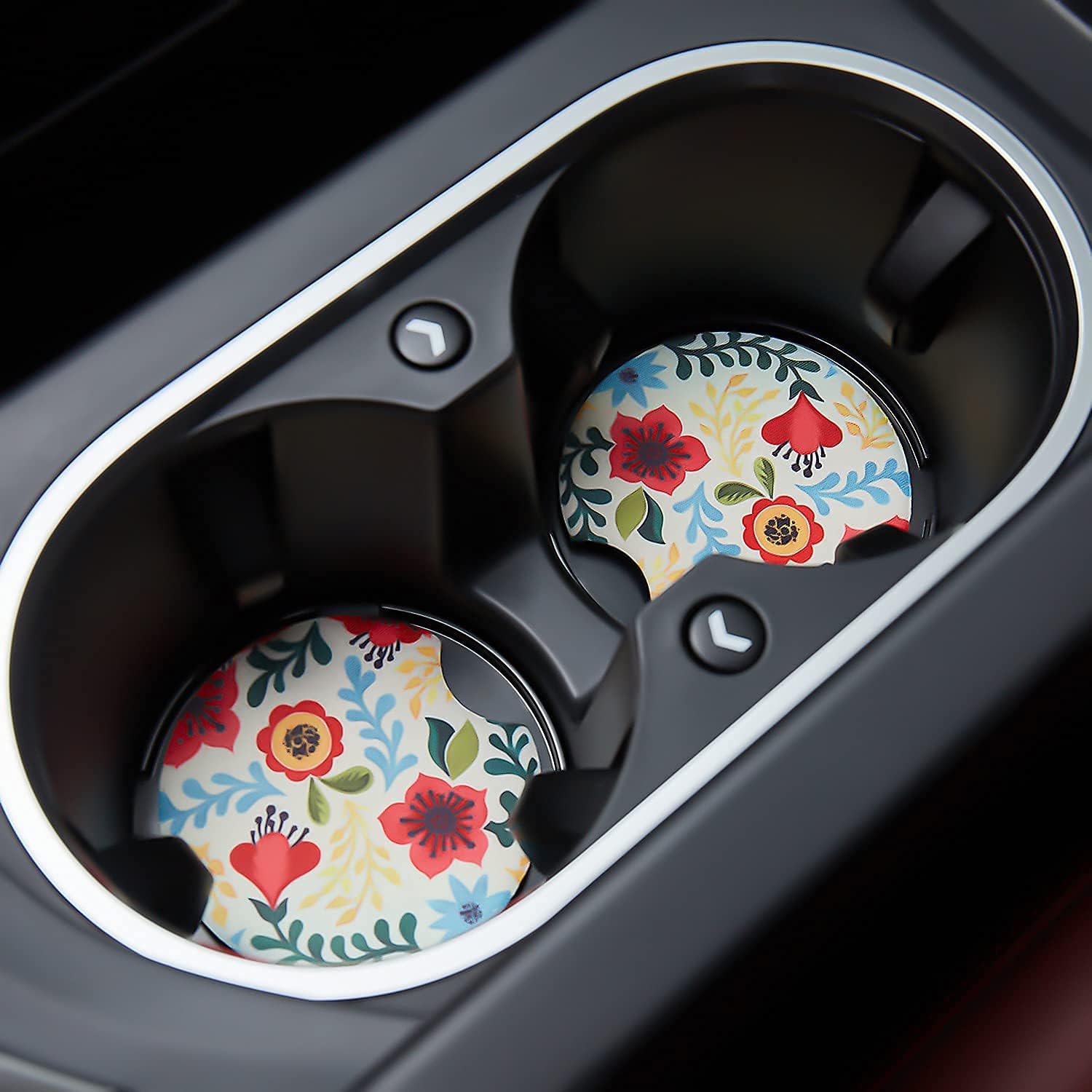 Floral Car Decals Cup Coaster