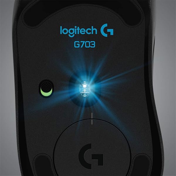 Logitech Souris de jeu sans fil G703 LIGHTSPEED, capteur HERO 25K, 25 600 DPI, RGB, poids réglables, 6 boutons programmables, autonomie prolongée, compatible PowerPlay, PC/Mac, noir - 4