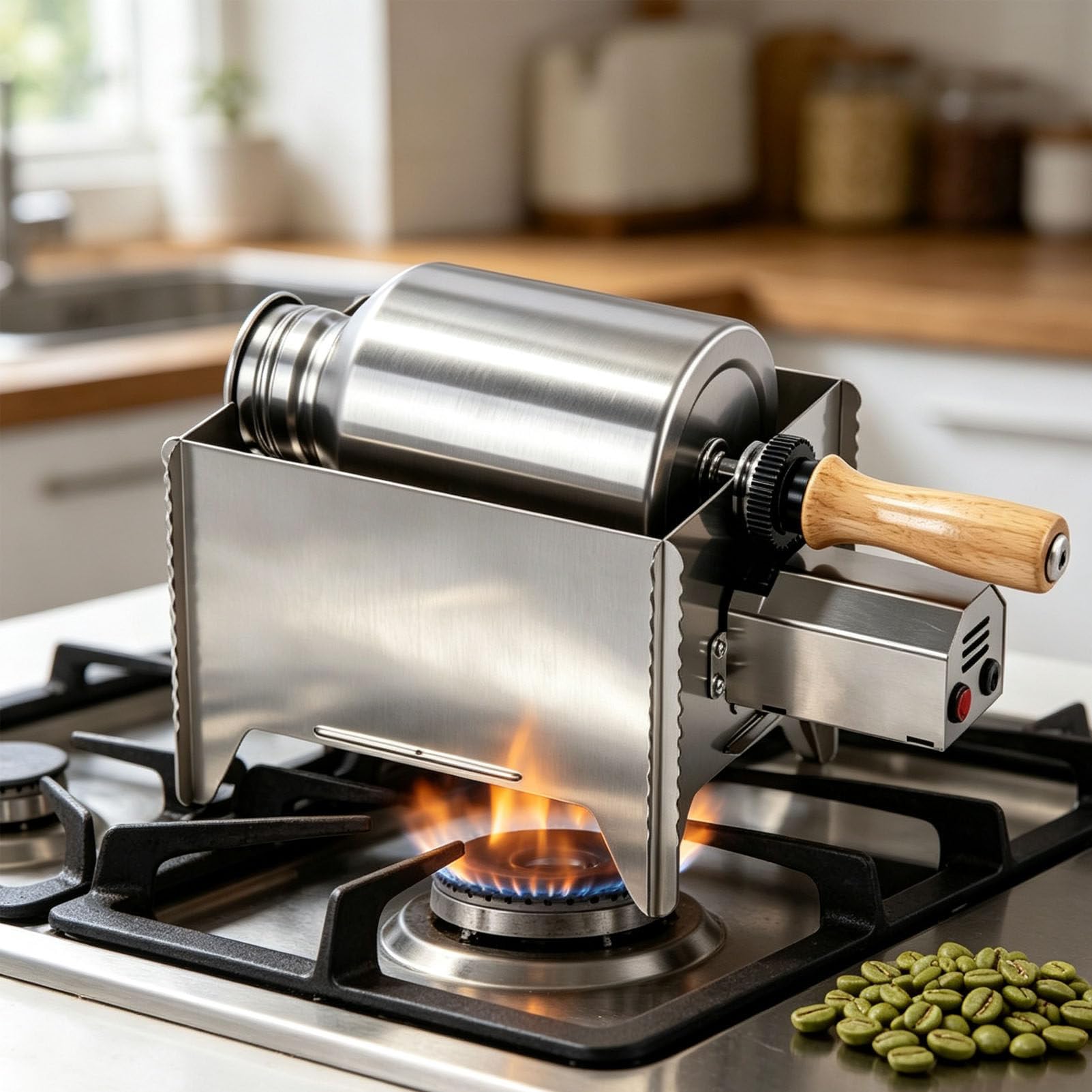 Home Coffee Roaster with Detachable Stainless Steel Drum StainlessSteel