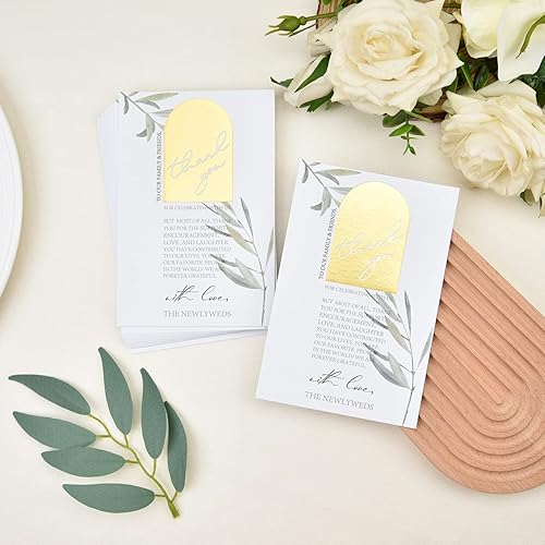 Miniatura 5 de Crisky Greenery - Tarjetas de ajuste de lugar de agradecimiento para boda, 50 piezas, centros de mesa de boda elegantes y elegantes y decoraciones