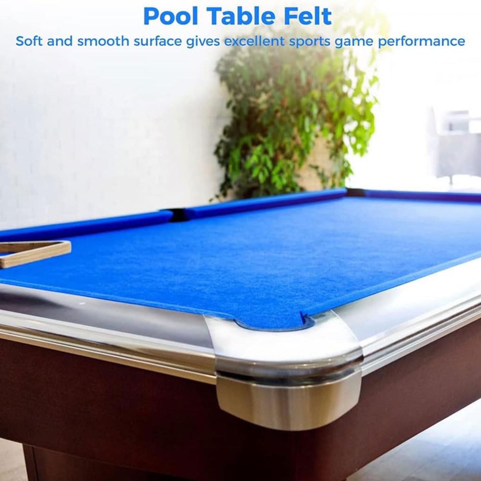 UYSELA Billardtuch, Billard Stoff Billardtisch Filz Billardtuch für 7ft 8ft und 9ft Pooltische Billardtischfilz Mattenstreifen,Bar,Hotel,Professionelle Billardtischdecke,Blau,9ft/2.75m