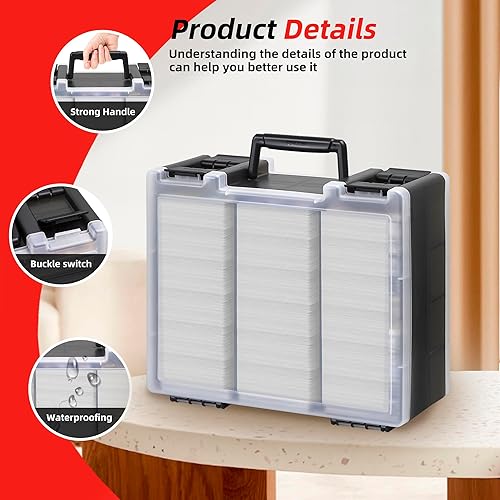 Miniatura 4 de BRAPPO Caja de almacenamiento de tarjetas coleccionables para más de 3200 fundas de cartas de doble cara, compatibles MTG y TCG y tarjetas