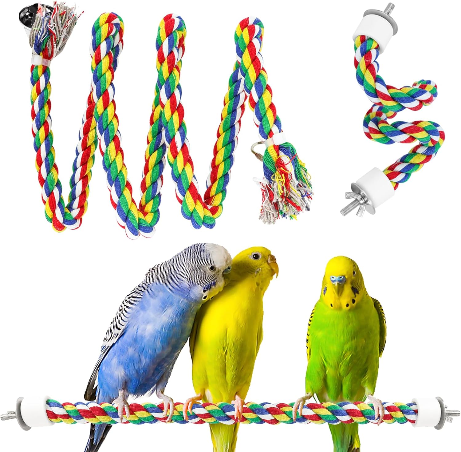 Amazon.com : DLOnline 2 Pack Bird Rope Perches, 43 inch and 13.7 inch ...