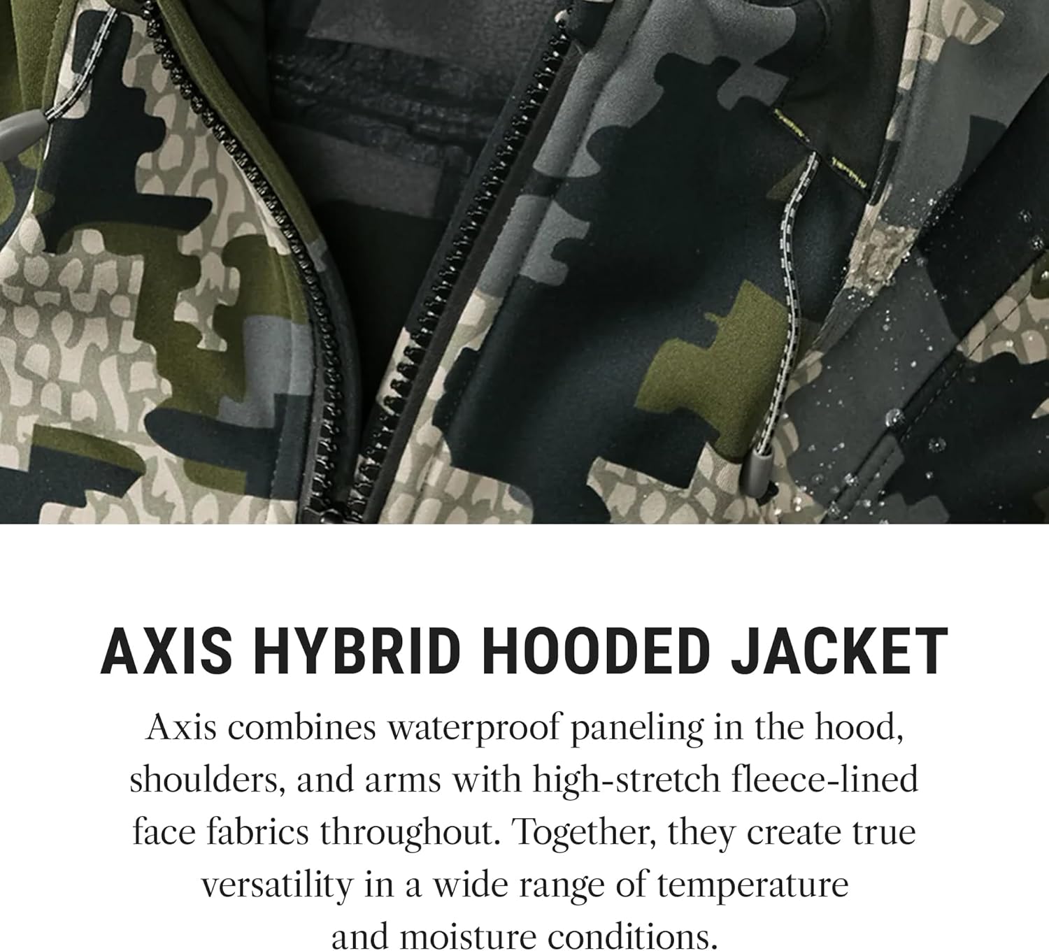 KUIU Axis Hybrid Hooded Jacket – Waterproof Paneling, Wind Resistant, Fleece-Lined Soft Shell for Active Cold Weather Hunting - Image 3