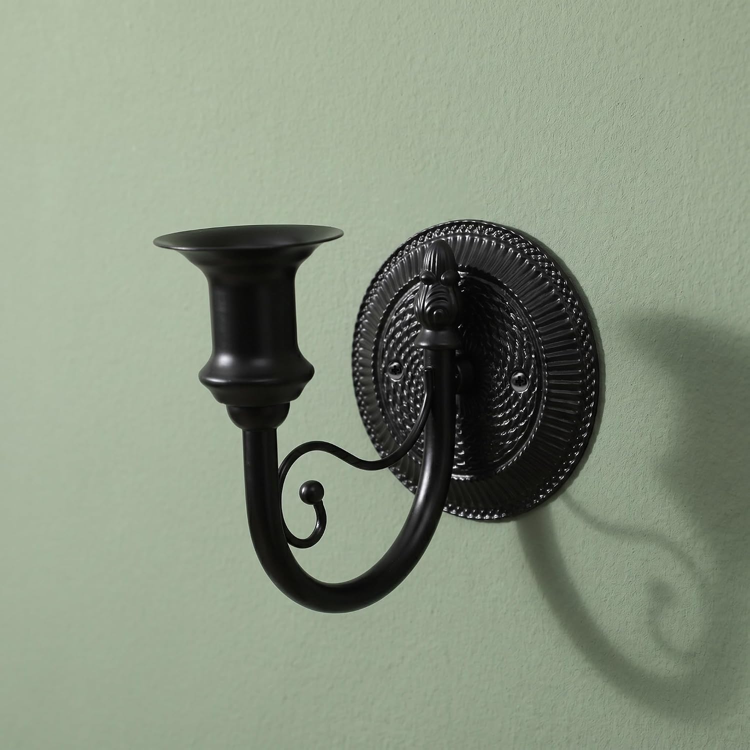 French Vintage Wall Mounted Iron Candle Sconces for Pillar Candles