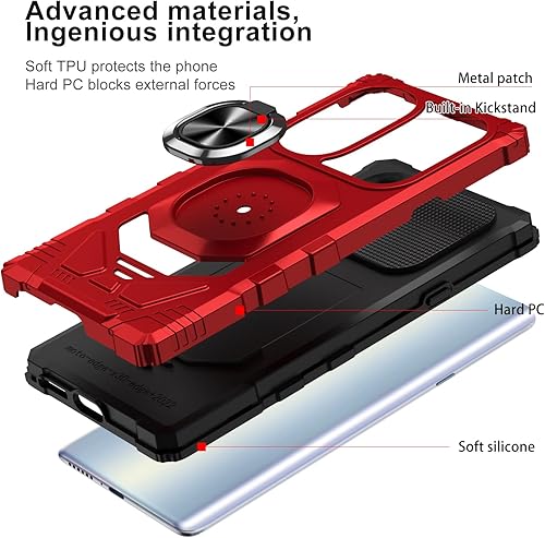 Miniatura 7 de Funda para Motorola Moto Edge Plus 2022 con anillo de soporte, soporte magnético de grado militar para Edge + 2022, funda protectora a prueba de