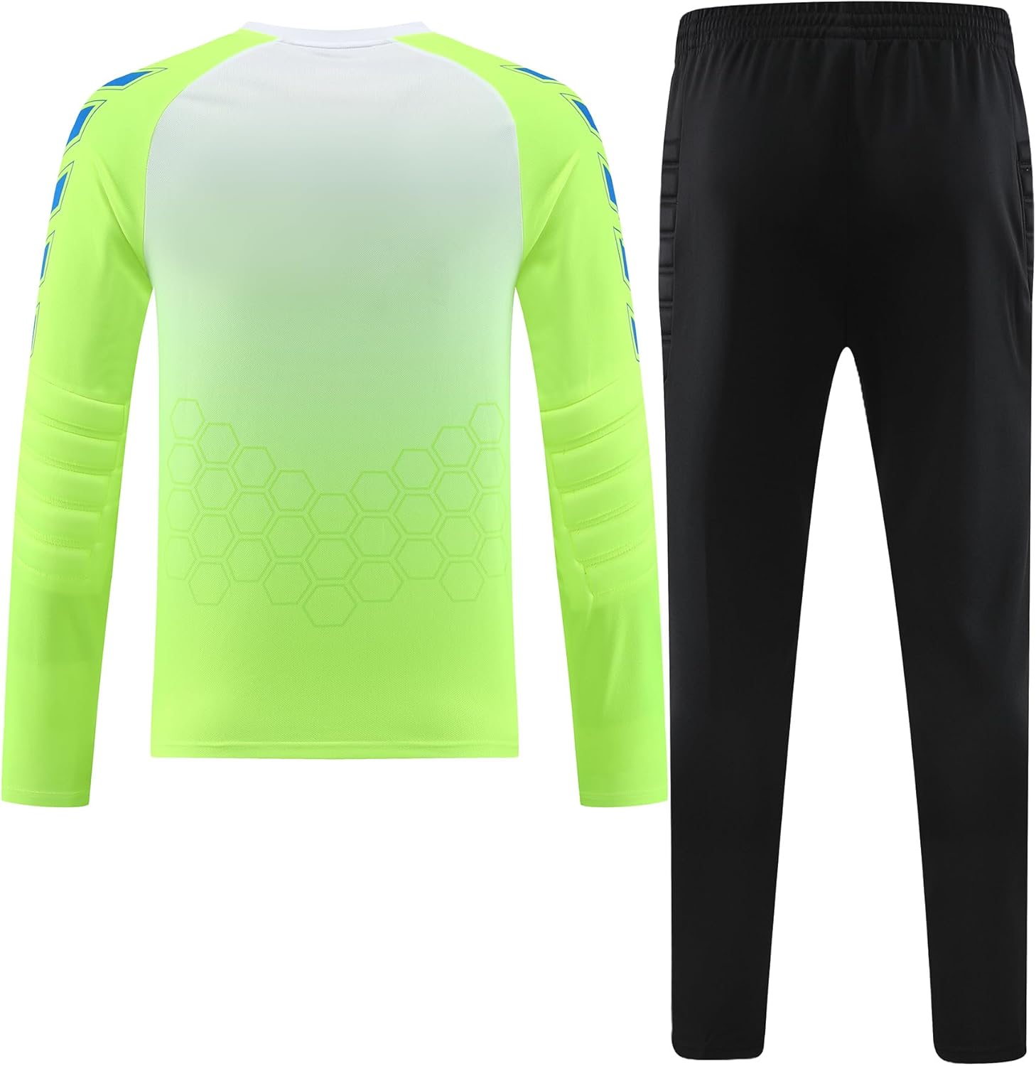 Hiheart Boys Goalkeeper Soccer Jersey and Pants Set Padded Long Sleeve Goalie Shirt - Image 2