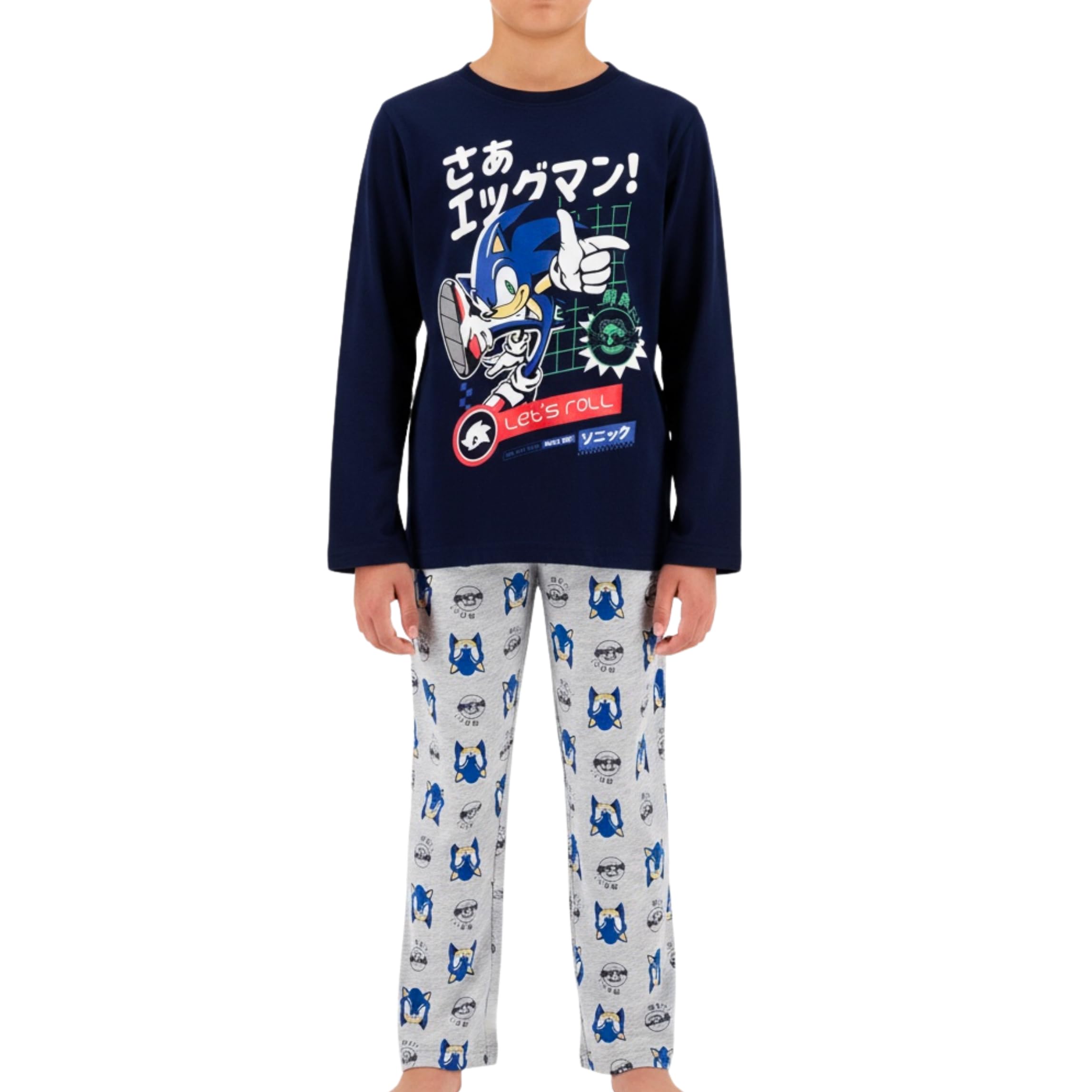 Sonic The Hedgehog Pantaloni Pigiama Uomo, Morbidi Con Personaggi E Anelli, Tinta Unita, Con Tasche