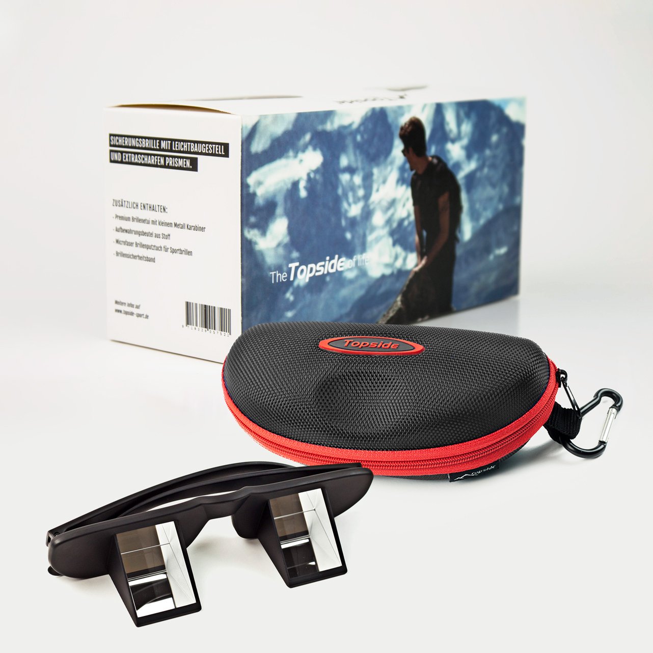 TOPSIDE Gafas de Escalada Prisma 90° Transparencia Total con Funda Protectora